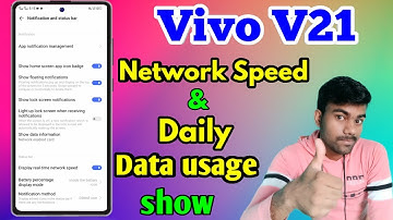 How To Show Daily Data Usage On Status Bar Vivo V21 | Vivo V21 Daily Data Usage