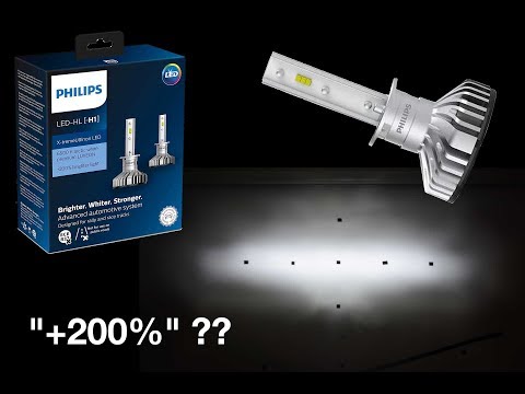 Philips Xtreme Ultionon H1 LED +200% VS Standard H1 Halogen