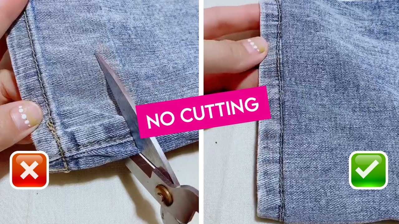 How to Hem Jeans Using the Original/Existing Hem - Looks Like They Haven't  Been Altered! 