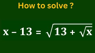 A nice Radical Equation | Math Olympiad | Algebra Problem | Find Real Value of "x" ?