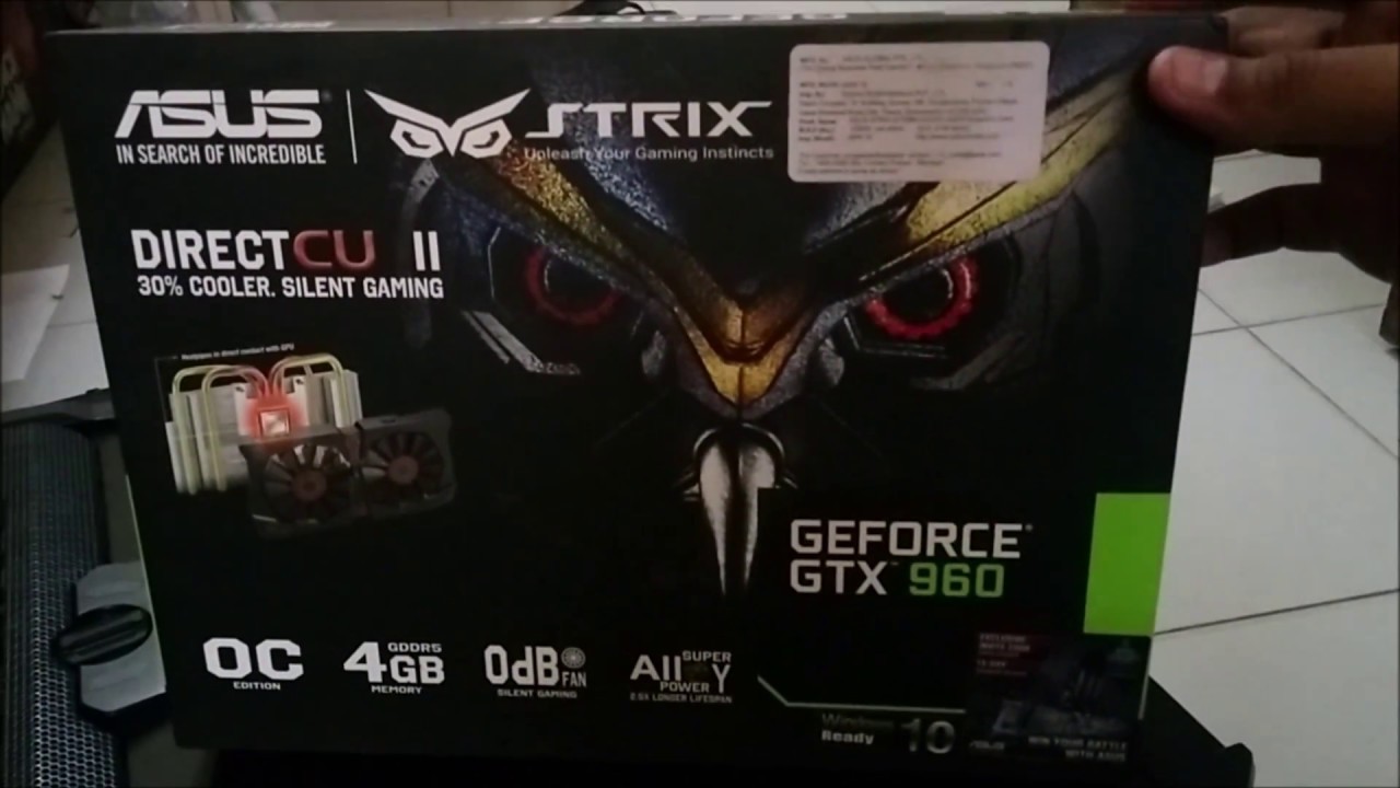 Asus Geforce Gtx 960 Oc Strix 4gb Unboxing Strix Gtx960 Dc2oc 4gd5 Youtube