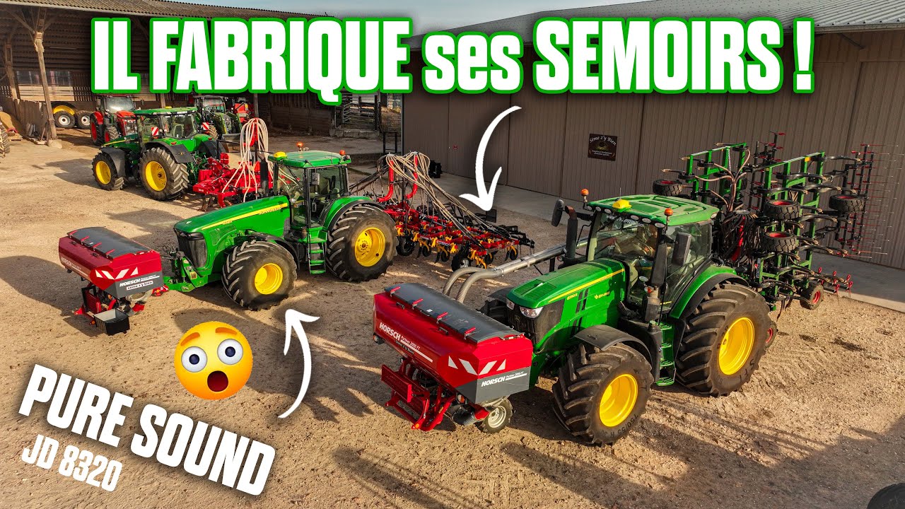 😎Cet AGRICULTEUR FABRIQUE ses SEMOIRS de SEMIS DIRECT & SIMPLIFIÉ  : MYTHIQUE JD 8320 PURE SOUND!💨