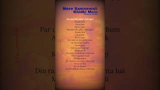 Mere Samnewali Khidki Mein Kishore Kumar s meresamnewalikhidkimein kishorekumar trending