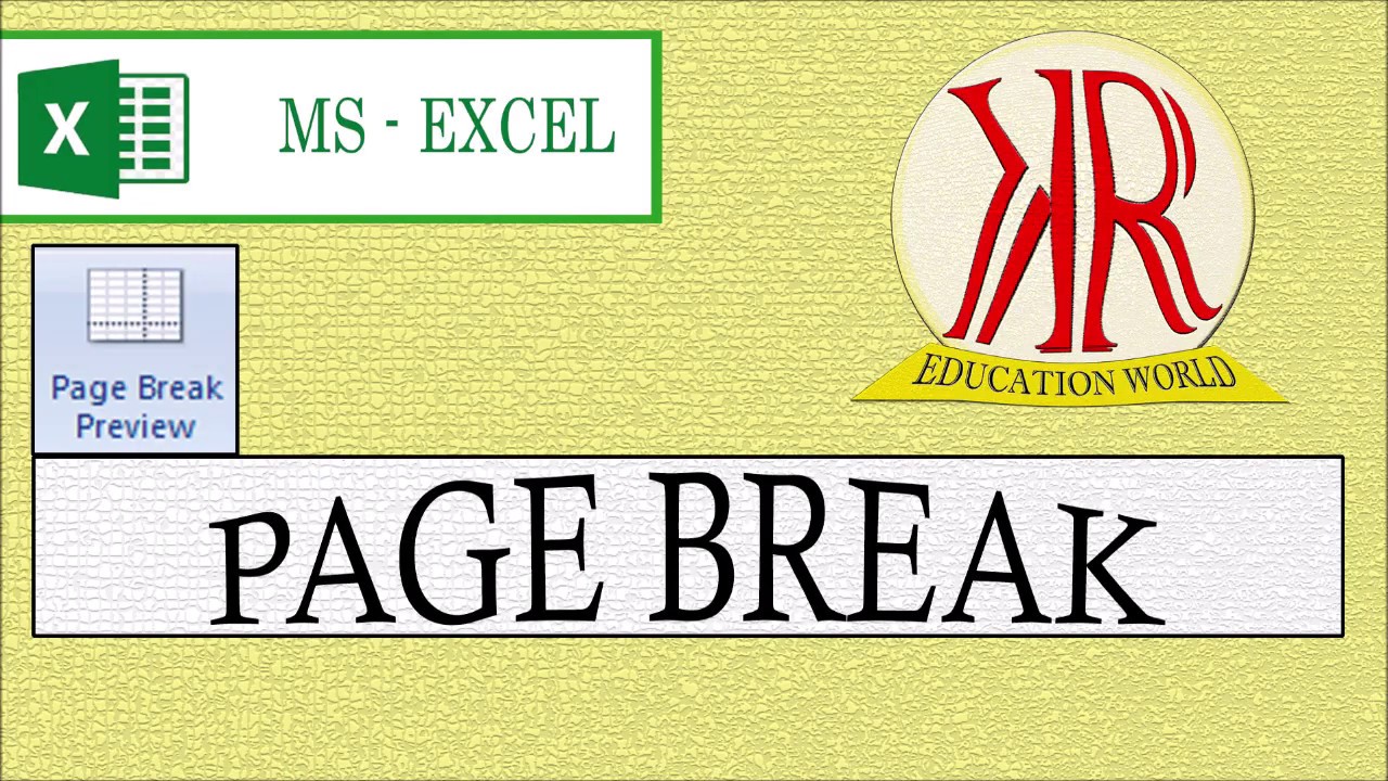 Page Break Preview Option Ms Excel 6 - YouTube