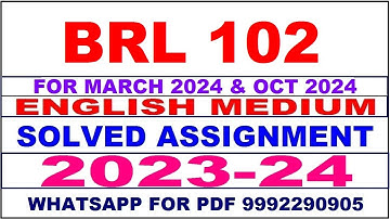 brl 102 solved assignment 2023-24 | brl 102 solved assignment in english 2024 | brl 102 2024
