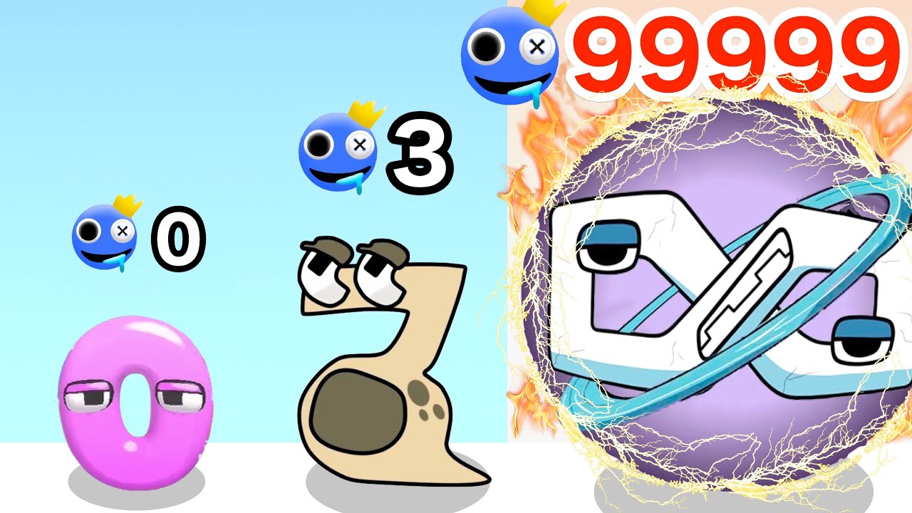 Raise a Number Monster and Defeat the Rainbow Friends [Merge