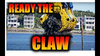 The Claw is made ready for work at the Baltimore Bridge Collapse Site