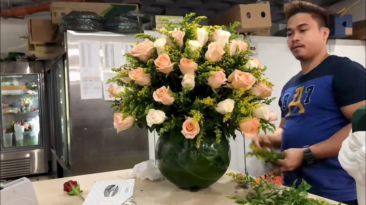 Basic tutorial round flower arrangement by..👉🏻 the florist 1 in Kuwait