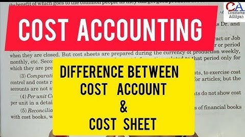 Cost Sheet Cost Accounting |Difference Between Cost Accounting And Cost Sheet | Cost Accounting