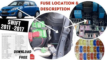 Swift / Dzire (2011 -2017) Fuse Box Location & Description Full Details (in Tamil).