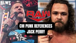 CM Punk Takes Shot at Jack Perry on WWE RAW, Rivalry with Drew McIntyre