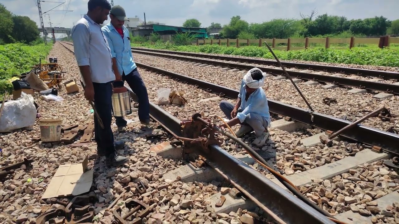 Thermite welding work to attached 2 rail panel in INDIAN RAILWAY 