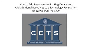 EMS Desktop Client- Add Resources to Booking Details