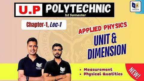 Up Polytechnic 1st Semester: Applied Physics 1, Unit and Dimension | #Bteup Applied Physics 2025