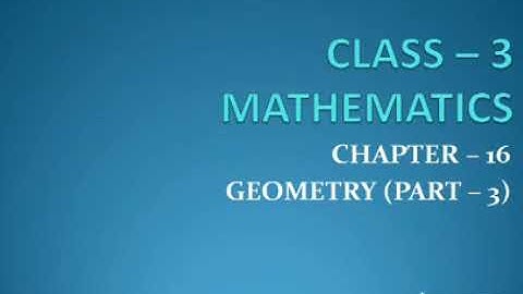 Class III Maths Geometry Chapter 16 Part -3