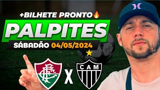 PALPITES DE FUTEBOL PARA HOJE 04 05 2024 (SÁBADO) + BILHETE PRONTO | BET GREEN 🍀