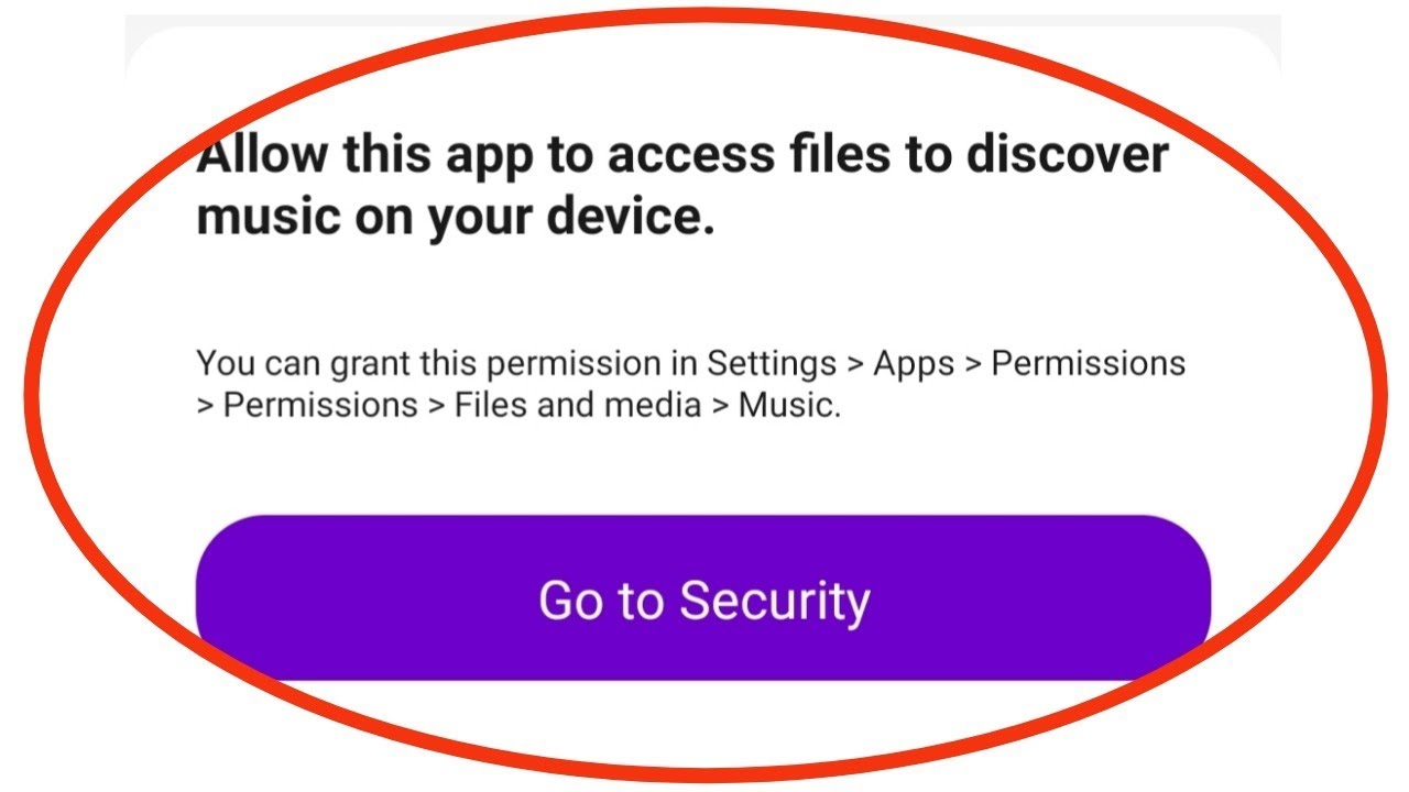 How To Fix Allow This App To Access File To Discover Music On Your Devices Problem Solve In MusicApp