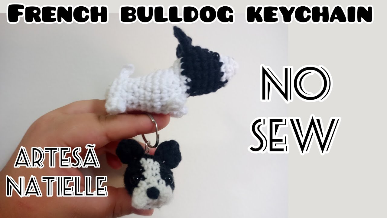 French Bulldog Amigurumi Keychain (No Sewing Need It)
