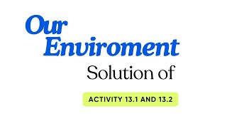 NCERT Class 10 | Our Environment | Activity 13.1 and 13.2 Net Worth