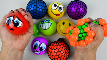 Kids Learn Colors with Squish Splat Ball & Squishy Slime Stress Balls Toys