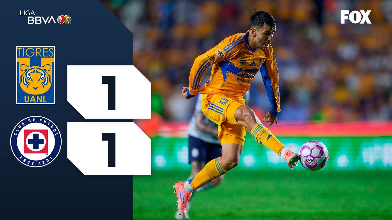 TIGRES 1-1 CRUZ AZUL | RESUMEN | LIGA MX | APERTURA 2025 | JORNADA 12 ...