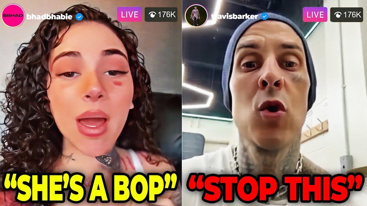 Travis Barker SNAPS At Bhad Bhabie On IG Live Over Alabama Barker Beef