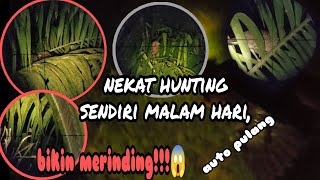 berburu ayam hutan sawit part 13||nekat hunting sendiri malam hari bikin merinding,AUTO PULANG😱