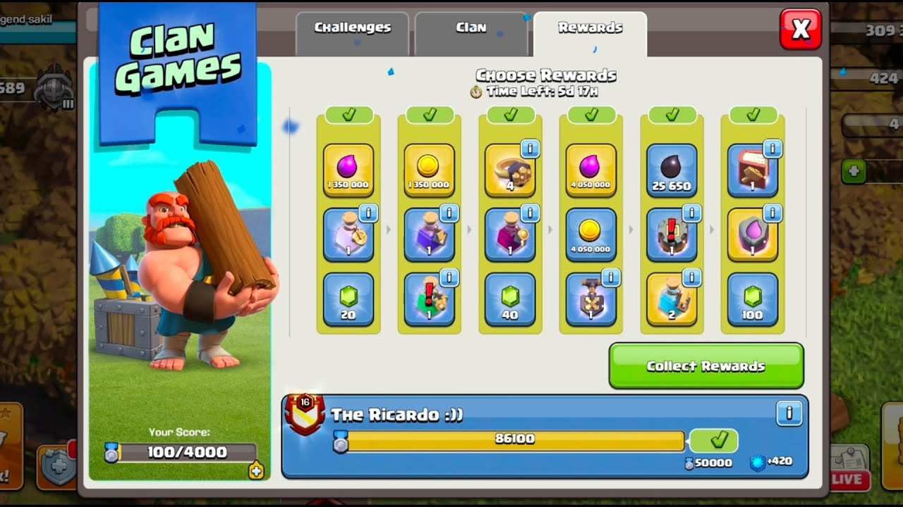 coc clan games rewards || coc clan games rewards october 2022 || Today