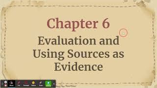 Evaluation and Using Sources as Evidence (Part #1)