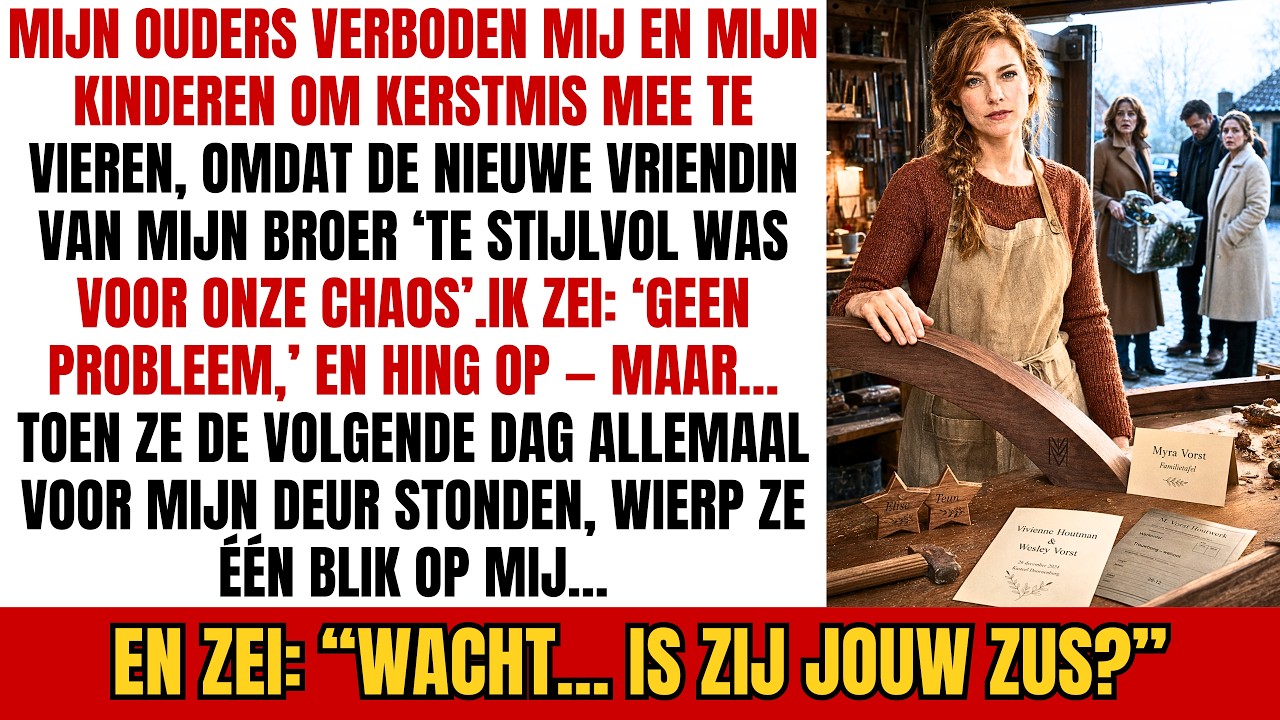 Mijn moeder belde me drie weken voor kerst om te zeggen dat mijn kinderen en ik niet langer welkom waren. “Zij is te stijlvol voor chaos,” zei ze, alsof mijn twee kinderen en mijn werkplaats een...