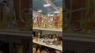 This blew my mind! An entire aisle of vintage brass!!! 🤯 #thriftwithme #reseller #vintagefinds