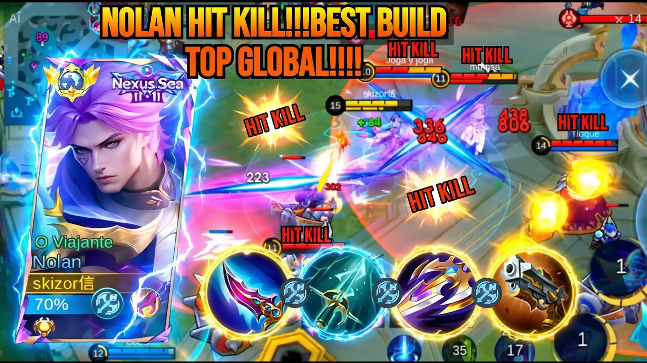 INSTANT DELETE! Nolan Full Damage Build!!!!! (EXPLODIU, Build de Dano)    #NolanMLBB #MobileLegends