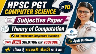 #10 Minimized DFA Construction l Complete Revision HPSC PGT Computer Science | NET GYANJyoti Budhwar
