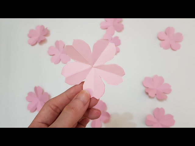 How To Make Cherry blossom cutting paper flower - Sakura Paper Flower Tutorial - Lana Paper Flowers class=