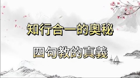 知行合一的奧秘。王陽明的四句教到底是什麼意思？ #王陽明 #四句教 #知行合一 #致良知 #真理