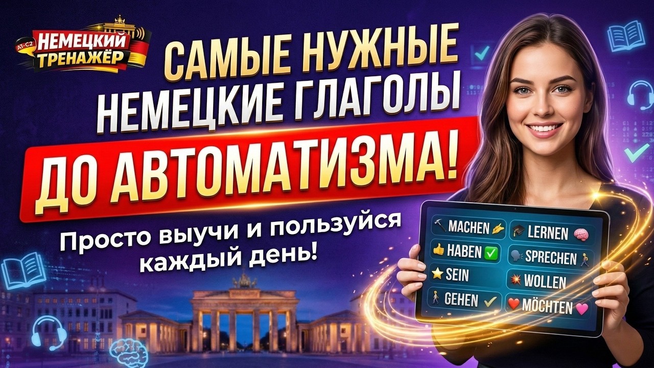 САМЫЕ НУЖНЫЕ НЕМЕЦКИЕ ГЛАГОЛЫ ДО АВТОМАТИЗМА! - Просто выучи и пользуйся каждый день