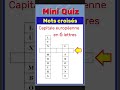 Mini Quiz 031 – Mots croisés