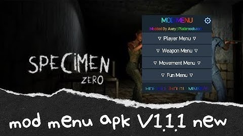 specimen zero mod menu apk V1.1.1 new #specimenzero  #specimenzeromultiplayer #modmenu #horrorgaming