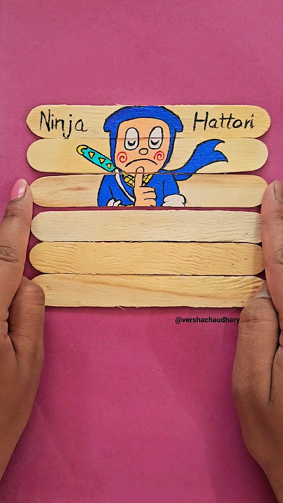 Ninja Hattori drawing on stick💙 #shorts #viral #youtubeshorts #ninjahattori #cartoon #art