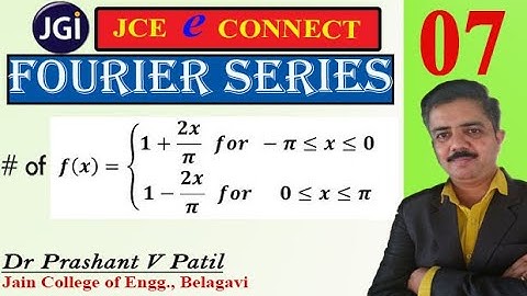 Fourier Series of even function in the interval -π to π  || 18mat31|| Dr Prashant Patil