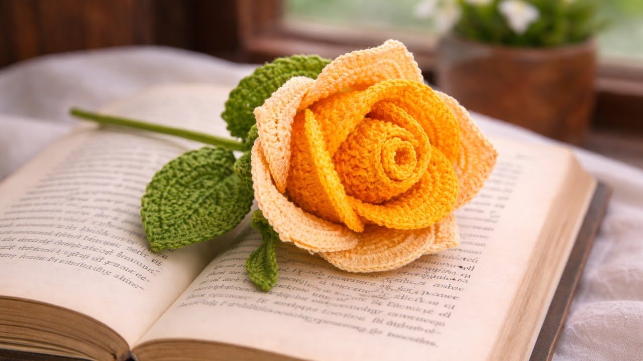 Crochet Rose Flower Tutorial 🌹 | How to crochet a rose flower l #rose