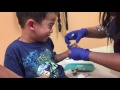 Boys preschool check up with doctor