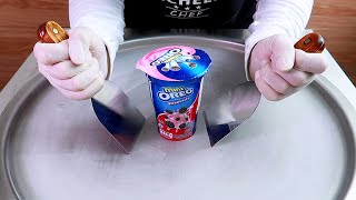 Mini OREO ice cream rolls street food ASMR - ايس كريم رول اوريو ميني