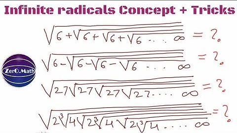 How to solve infinite radicals | simplifying radicals | SSC CGL SPECIAL | Zero Math