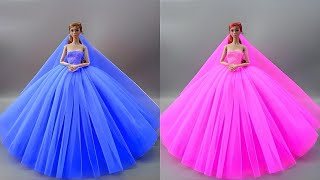 Disney Princess Doll Makeover ~ DIY Miniature Ideas for Barbie - Wig, Dress, Faceup, andMore! DIY