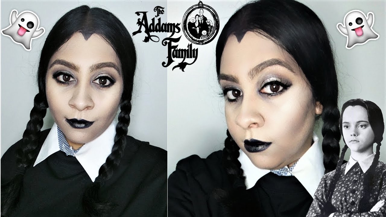 WEDNESDAY ADDAMS Inspired Halloween Makeup Tutorial Cooks Looks