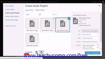 WordPress 4.0 Training Tutorial Inserting an Audio Playlist into a Page or Post