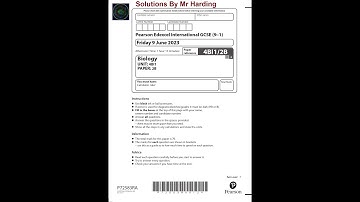 Edexcel - iGCSE - Biology - Paper 2B - June 2023 - Solutions By Mr Harding