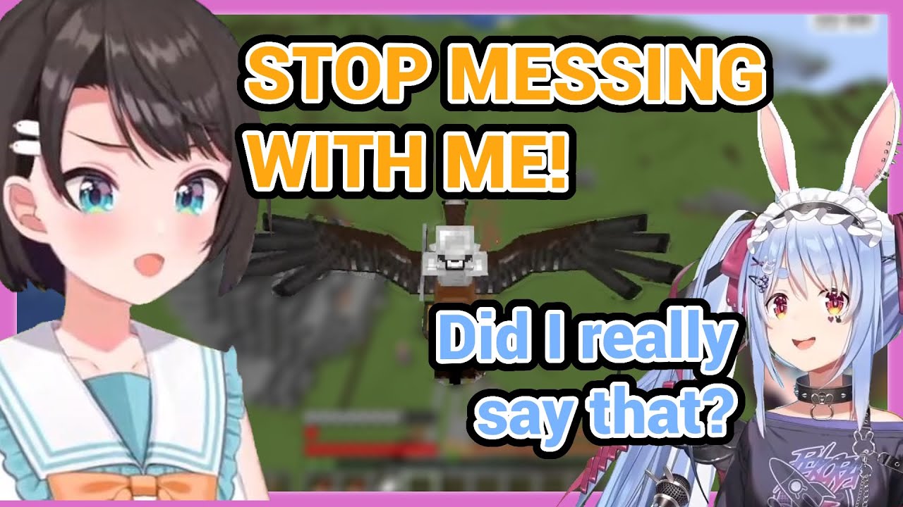 Pekora Trolls Subaru on How to Ride a Hippogryph and Gets Instant Karma!! in Holo Dragon Minecraft!!