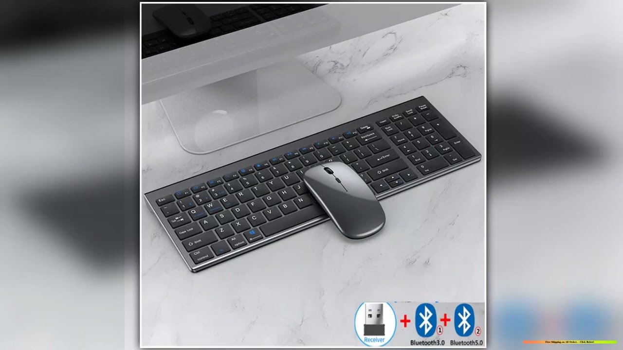 Jomaa Ultrathin Keyboard and Mouse Wireless Set HebrewPortugal USB 24G Bluetooth Keyboard and Mouse